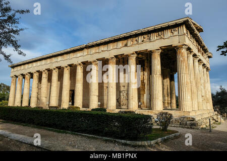 Tempio di Herphaesus nell'Antica Agorà di Atene, Grecia. Foto Stock