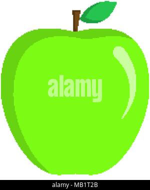 Verde vivace illustrazione apple isolato su sfondo Illustrazione Vettoriale