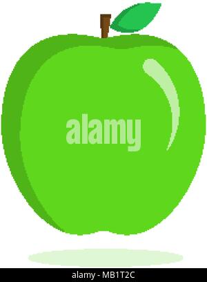 Green Apple icona isolati su sfondo bianco Illustrazione Vettoriale