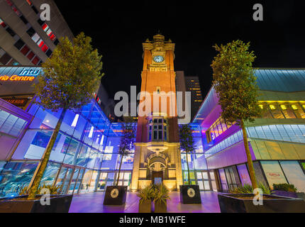 Nottingham City Centre di notte Foto Stock