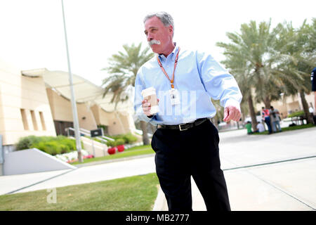 Sakhir, Bahrain. 05 apr, 2018. Chase Carey, Presidente di Formula Uno. Credito: dpa/Alamy Live News Foto Stock