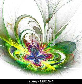 Abstract farfalla colorata isolati su sfondo bianco. farfalla colorata fractal Foto Stock