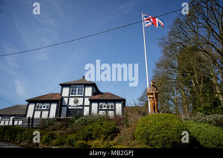 Il pittoresco villaggio di comunità hall Mobberley Vittoria Memorial Hall Club in Town Lane Knutsford nel Cheshire Foto Stock