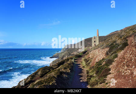 Wheal Coates, un abbandonata miniera di stagno sul Cornish Coast - Giovanni Gollop Foto Stock