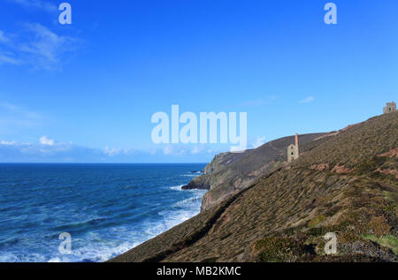 Wheal Coates, un abbandonata miniera di stagno sul Cornish Coast - Giovanni Gollop Foto Stock