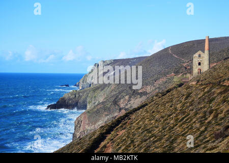 Wheal Coates, un abbandonata miniera di stagno sul Cornish Coast - Giovanni Gollop Foto Stock