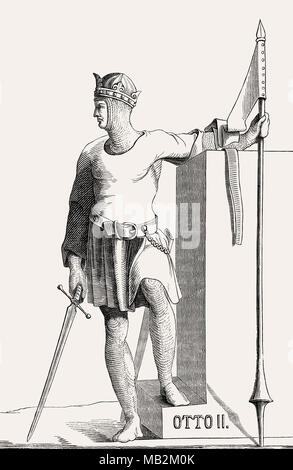 Ottone II, chiamato il rosso (Rufus), Imperatore del Sacro Romano Impero da 973 fino alla sua morte nel 983 Foto Stock