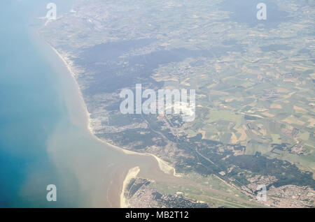 Vista da un piano della località francese di Le Touquet sulle sponde della Manica / Canale Inglese nel Pas de Calais dipartimento del Nord della Francia. Foto Stock