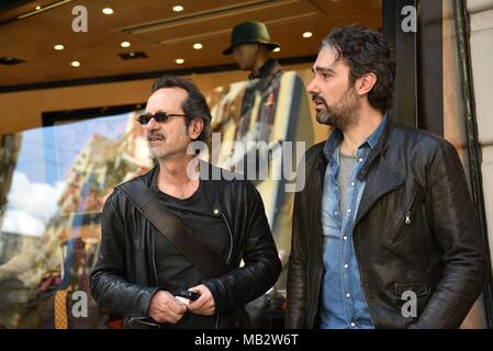 Napoli, Italia. 06 apr, 2018. Attore italiano Rocco Papaleo e direttore Francesco Prisco durante il Photocall del film italiano Bob & Marie al Cinema Metropolitan di Napoli. Credito: Paola Visone/Pacific Press/Alamy Live News Foto Stock