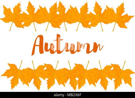 Foglie di autunno un rettangolo vuoto. Banner di vettore, completamente modificabile Illustrazione Vettoriale