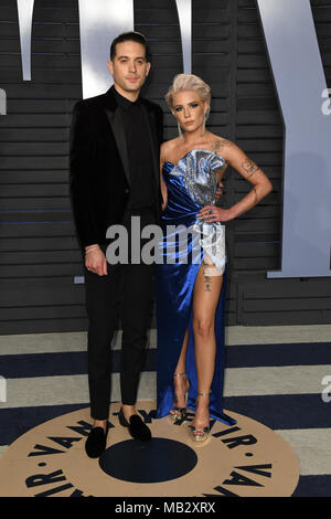 2018 Vanity Fair Oscar Party Hosted By Radhika Jones dotate di: G-Eazy, Halsey dove: Beverly Hills, in California, negli Stati Uniti quando: 05 Mar 2018 Credit: FayesVision/WENN.com Foto Stock