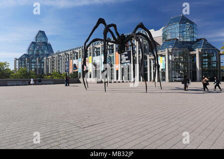 Il ragno gigante statua realizzata da Louise Bourgeois, nella parte anteriore della National Gallery of Canada, Ottawa, Provincia di Ontario, Canada Foto Stock