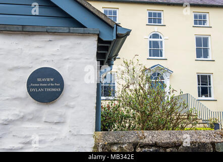 Seaview House di Laugharne, Carmarthenshire, nel Galles del sud una volta vivevano in da Dylan Thomas Foto Stock