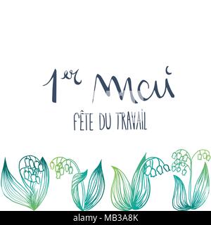 Il francese il 1 maggio i tordi flower illustrazione vettoriale Illustrazione Vettoriale