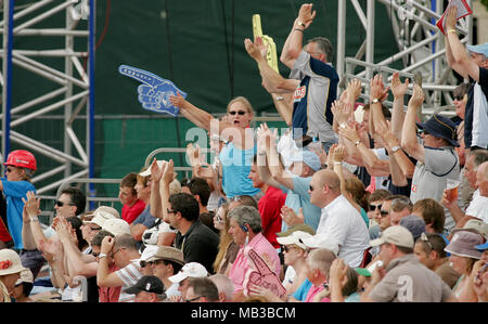 Tifosi di cricket allegria e divertimento al venti20 cup final day presso il Rose Bowl Hampshire. Foto Stock