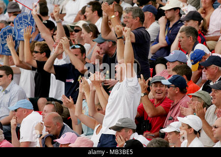 Tifosi di cricket allegria e divertimento al venti20 cup final day presso il Rose Bowl Hampshire. Foto Stock