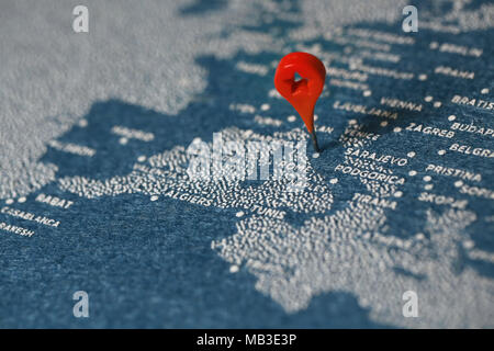 Mappa in europa Foto Stock