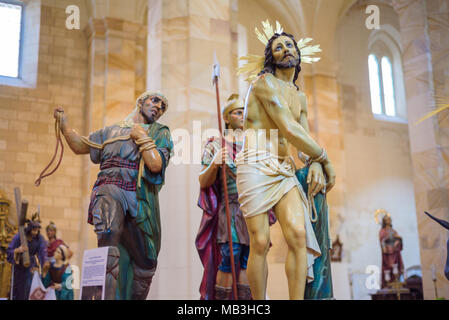 Briviesca, Spagna - 31 Marzo 2018: immagine di Gesù Cristo, interno della chiesa di Santa Maria. Settimana Santa (Semana Santa) a Briviesca, Burgos provinc Foto Stock