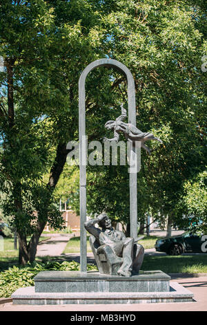 Vitebsk, Bielorussia. Monumento a Zakharovich Marc Chagall. Egli è stato un russo-artista francese della Bielorussia di origine ebraica. Foto Stock