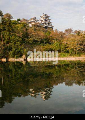 Il castello di Ozu dal fiume Hijikawa, Ozu, Ehime Shikoku Giappone Foto Stock