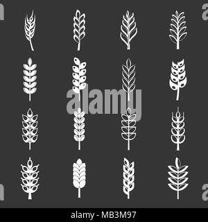 Pannocchie set di icone vettore grigio Illustrazione Vettoriale