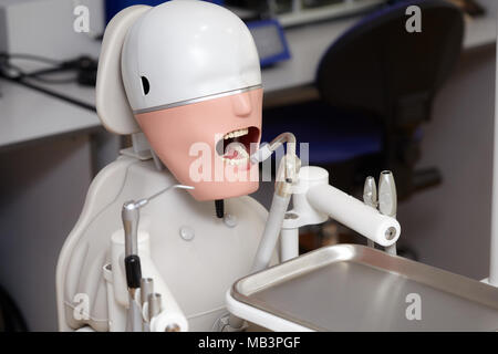 Manichino o dummy per il dentista gli studenti in formazione Facoltà di odontoiatria di medici scuole e università Foto Stock