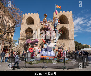 Statue complesso creato per il Fallas Festival di Valencia Foto Stock