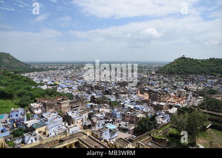 Vista dal forte di Bundi, Rajasthan, India Foto Stock