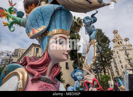 Statue complesso creato per il Fallas Festival di Valencia Foto Stock