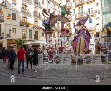 Statue complesso creato per il Fallas Festival di Valencia Foto Stock