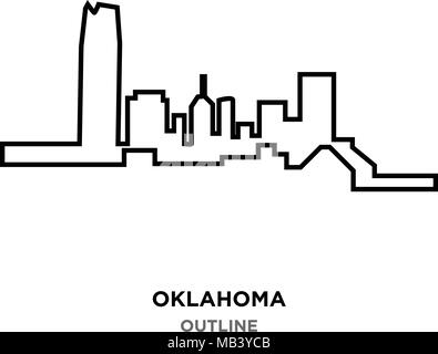 Oklahoma delineano su sfondo bianco Illustrazione Vettoriale