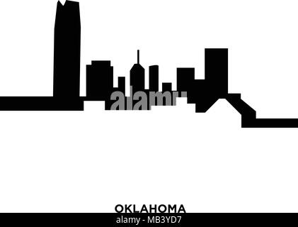 Oklahoma silhouette, su sfondo bianco in nero Illustrazione Vettoriale