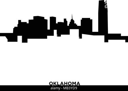 Oklahoma silhouette, su sfondo bianco in nero Illustrazione Vettoriale