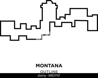 Montana di contorno su sfondo bianco Illustrazione Vettoriale