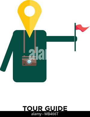 Tour icona guida isolato su sfondo bianco per il web, mobili e progettazione di app Illustrazione Vettoriale