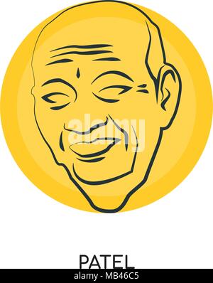 Patel isolato del logo su sfondo bianco per il web, mobili e progettazione di app Illustrazione Vettoriale