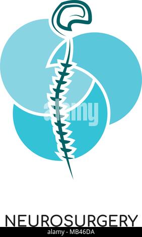 Neurochirurgia isolato del logo su sfondo bianco per il web, mobili e progettazione di app Illustrazione Vettoriale