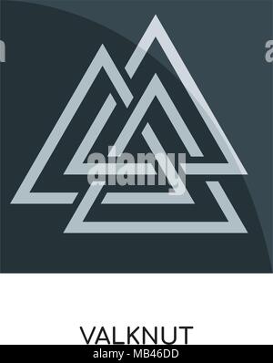 Logo valknut isolati su sfondo bianco per il web, mobili e progettazione di app Illustrazione Vettoriale