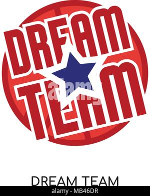 Il dream team isolati del logo su sfondo bianco per il web, mobili e progettazione di app Illustrazione Vettoriale