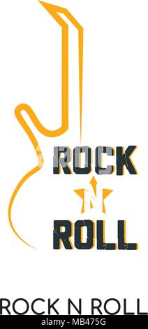 Rock n Roll isolato del logo su sfondo bianco per il web, mobili e progettazione di app Illustrazione Vettoriale