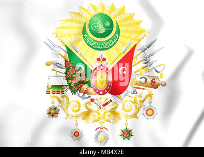 Impero ottomano stemma (1299-1923). 3D'illustrazione. Foto Stock