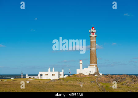 Faro nel villaggio di Cabo polonio, Parco Nazionale Cabo polonio, Provincia Rocha, Uruguay Foto Stock