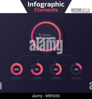 4 opzione elemento infografico modello di concetto Illustrazione Vettoriale
