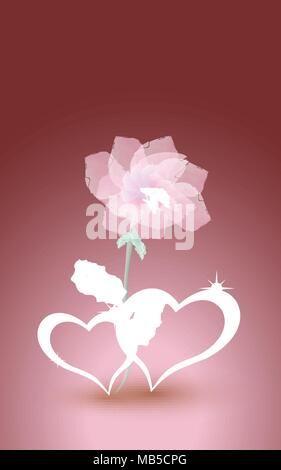 Oro, gioielli cuori con rose. Design per gli inviti per matrimoni, feste, ecc. Illustrazione Vettoriale