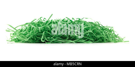 Verde carta di Pasqua, erba sul bianco. Foto Stock