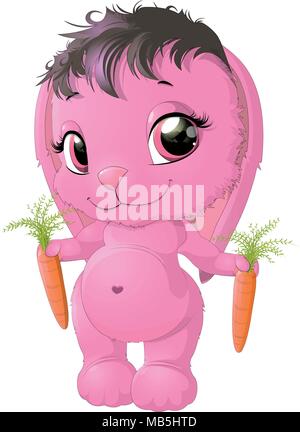 Simpatico coniglio cartoon Illustrazione Vettoriale