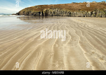 Black Rock Sands si trova nei pressi di Porthmadog in Gwynedd (Galles). La spiaggia è vicina a Snowdonia e la Dune associati formano un SSSI. Foto Stock