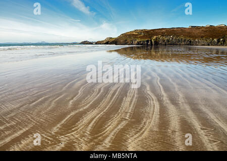 Black Rock Sands si trova nei pressi di Porthmadog in Gwynedd (Galles). La spiaggia è vicina a Snowdonia e la Dune associati formano un SSSI. Foto Stock