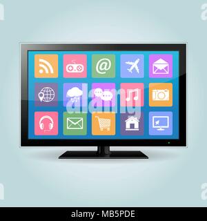 Smart TV. Illustrazione Vettoriale. Illustrazione Vettoriale