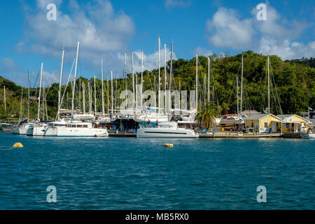 Yacht di lusso, Antigua Scalo, Nelson's Dockyard, English Harbour, Antigua Foto Stock